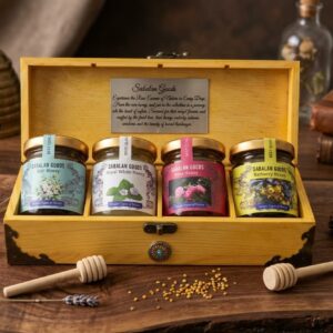 Wooden Honey Gift Box -4 Types of unique honey 110g